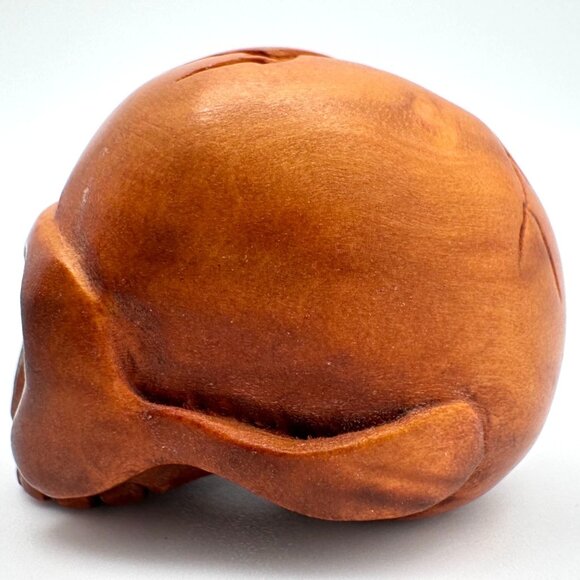 Ojime Bead Netsuke Skull Hand-Carved Boxwood Signed Figurine - Picture 8 of 8